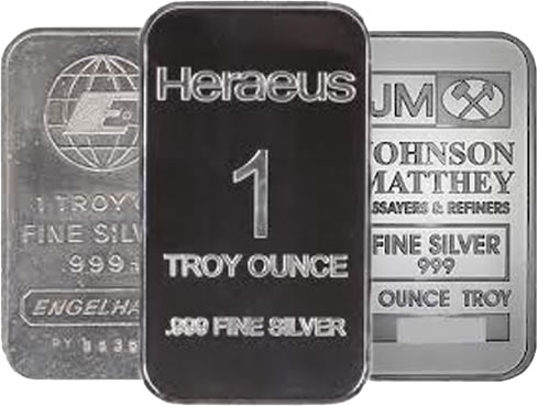 1 oz Assorted Recognised Silver Bar/Round